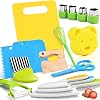 17PCS Knives Kitchen Knifes-Toddler Safe Knives Set for Real Cooking Montessori Kitchen Tools for Toddlers Kids