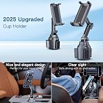 Cup Holder Phone Tablet Mount for Car,Truck,360° Rotatable Stand Holder and Adjustable Arm, Compatible with 4-10 inches iPad Samsung Tab iPhone Cellphones Kindle Fire HD
