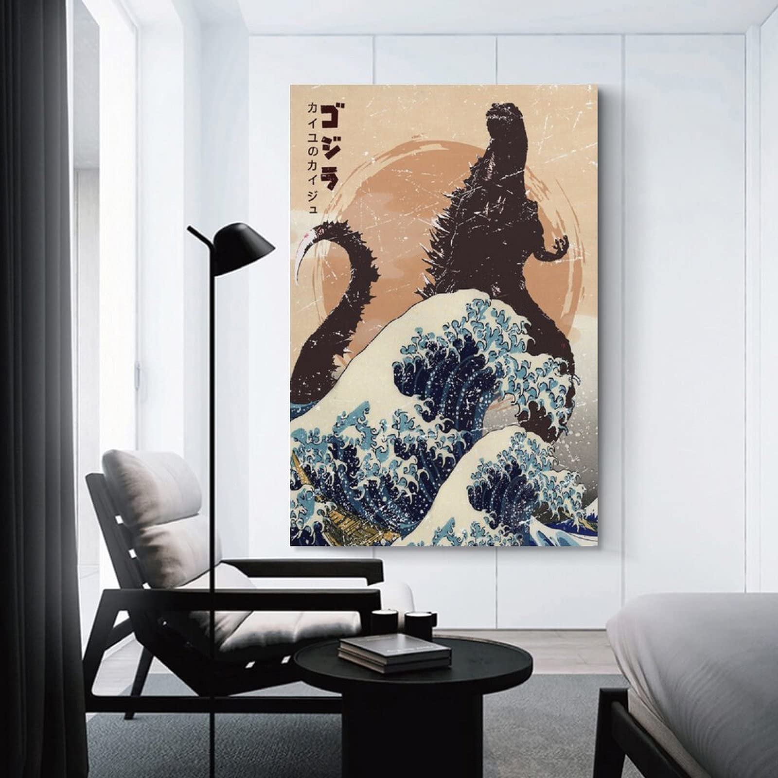 Amazon｜ゴジラ浮世絵リビングルーム寝室廊下オフィスクールポスター壁 