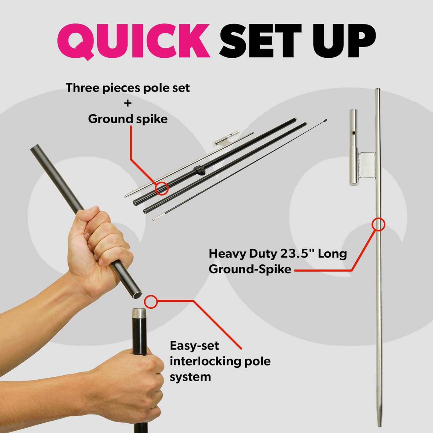 LookOurWay Feather Flag Pole Kit - 7 Feet Tall Advertising Banner with Fiberglass Pole Set and Ground Spike for Business Promotion - Church Flags - Sunday Service - Image 5