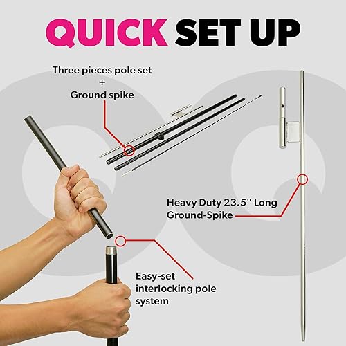 Miniatura 5 de LookOurWay Set de bandera de plumas - Bandera publicitaria de 5 pies de alto con kit de poste y pico de tierra para promoción de negocios - Abierto