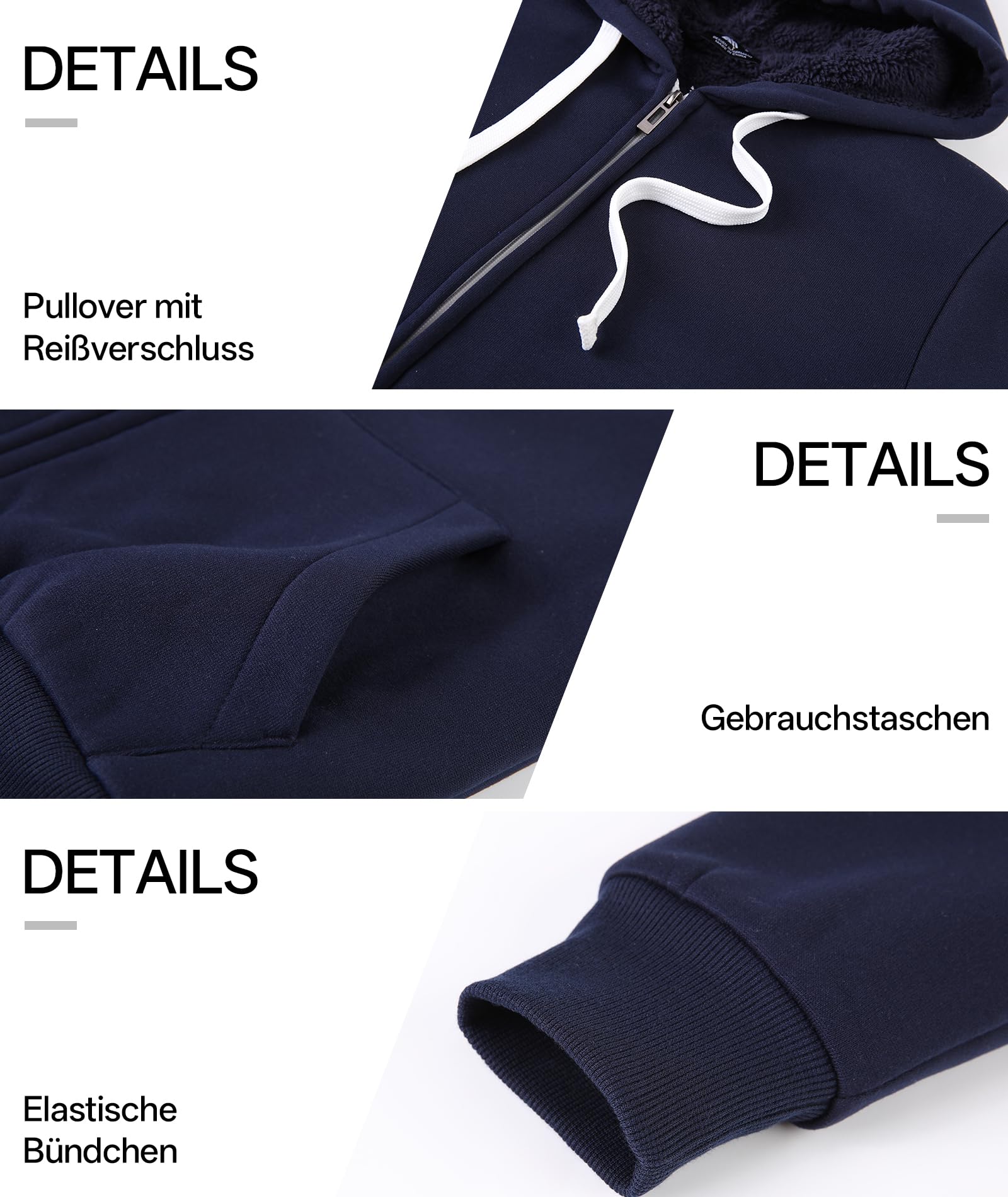 JACKETOWN Hoodie Veste Polaire Sweat à Capuche Femme avec Zip Veste à Capuche épaisse et Chaude Hoodies Sweatshirt Manches Longues Femme sportsweater Fleece Slim Fit Automne/Hiver
