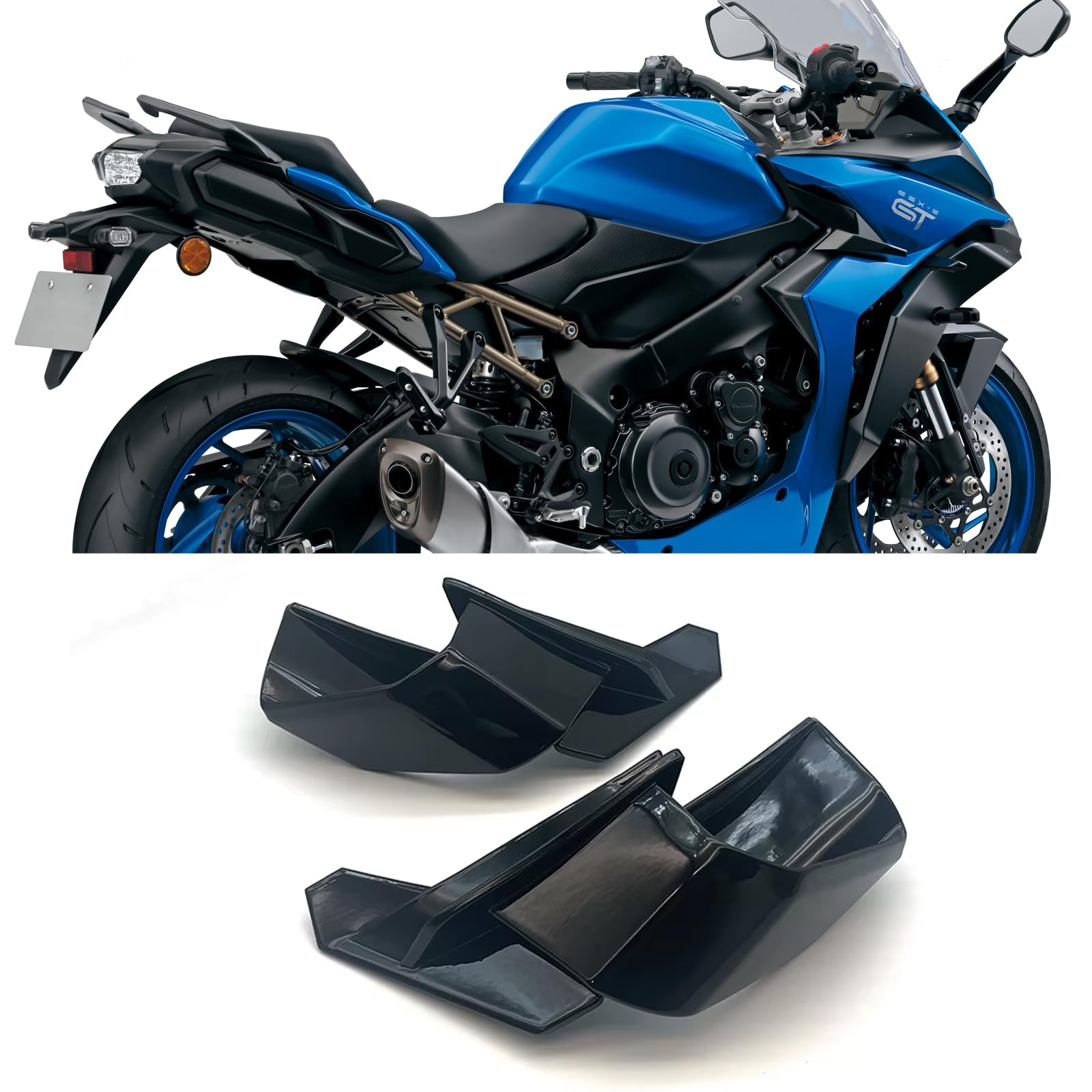 Amazon | For GSX-S1000GT 2023 2024 オートバイカウルトリムウィング