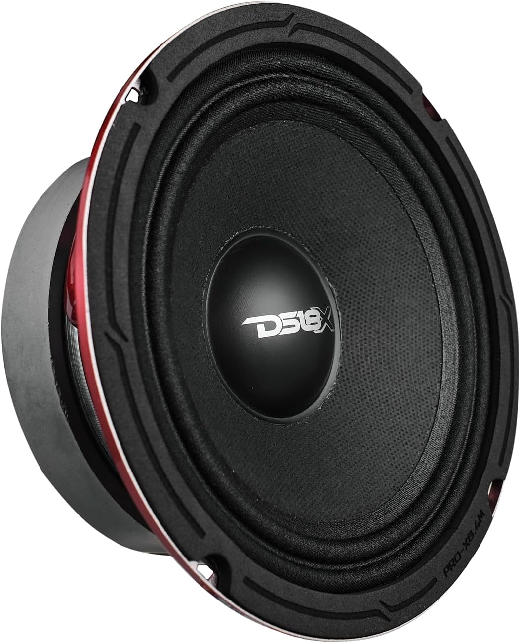 DS18 PRO-X6.4M Loudspeaker - 6.5", Midrange, Red Aluminum Bullet, 500W Max, 250W RMS, 4 Ohms - Premium Quality Audio Door Speakers for Car or Truck Stereo Sound System (1 Speaker)