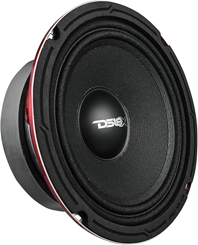DS18 PRO-X6.4M - Altavoz de 6.5 pulgadas, rango medio, bala de aluminio roja, 500 W máximo, 250 W RMS, 4 ohmios, altavoces de puerta de audio de