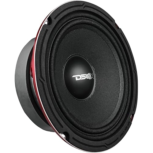 DS18 PRO-X6M Loudspeaker - 6.5", Midrange, Red Aluminum Bullet, 500W Max, 250W RMS, 4 Ohms - Premium Quality Audio Door Speakers for Car or Truck Stereo Sound System (1 Speaker)