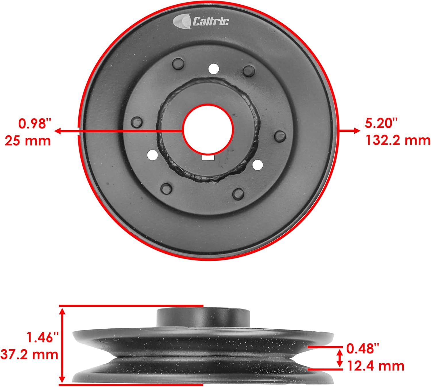 Caltric Deck Spindle and Pulley Compatible with Bad Boy Outlaw & Outlaw Extreme 54" 2017-2018 / Outlaw XP 54" 2017-2018 / Qty 3