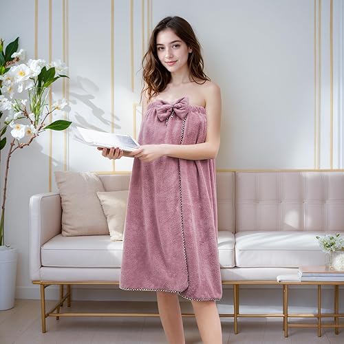 Miniatura 3 de Toallas envolventes de baño para mujer, envoltura ajustable de spa para ducha con bata de baño para hotel, para sauna, playa, piscina, gimnasio,