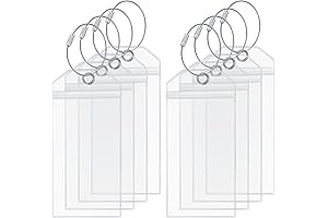 8 Pack Clear Luggage Tags with Zip Seal and Steel Loop for Cruise Travel
