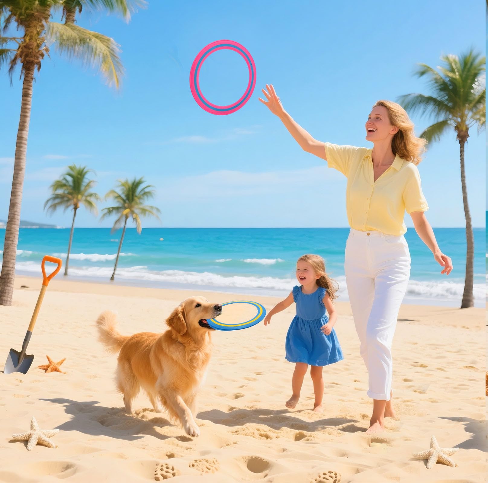 Lot de 3 anneaux de lancer 25 cm Disque volant Jouet de plage pour adultes Plein air