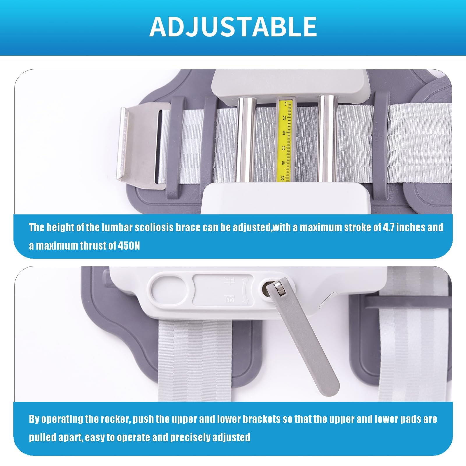 Cinturón ergonómico para la espalda: dispositivo de tracción lumbar para descompresión espinal, ciática y alivio del dolor de hernia discal. Cómodo uso doméstico