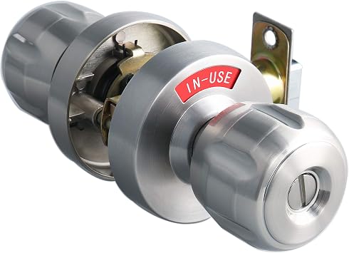 MUTEX Men or Women Bathroom Privacy Door Knob Lock with Large Indicator, Thumbturn Lock, ANSI Grade2, for Office Home Apartment Airbnb Restrooms