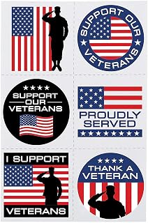 Support Our Veterans Temporary Tattoos, 72 Pieces, Veterans Day, Memorial Day, Parades and Party Supplies Support the Troops