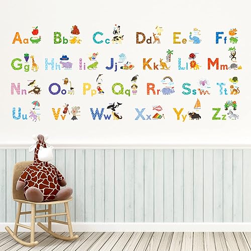 Miniatura 4 de DECOWALL DAT-1708 My First Alphabet ABC con imágenes para niños pegatinas de pared adhesivos de pared desprendibles adhesivos de pared para niños