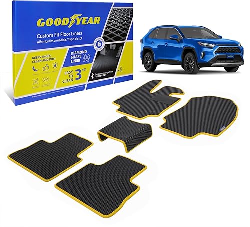 Miniatura 34 de Goodyear Alfombrillas de coche para todo tipo de clima, ajuste personalizado para Jeep Cherokee 2019-2023, juego de 5 piezas, forros de piso
