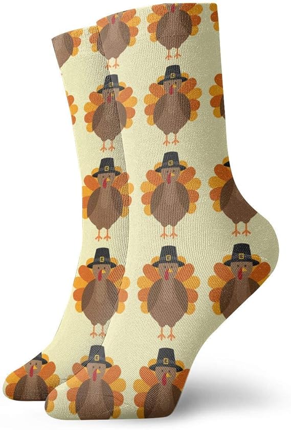 Thanksgiving Turkey Novelty Short Crew Socks Casual Athletic Sports