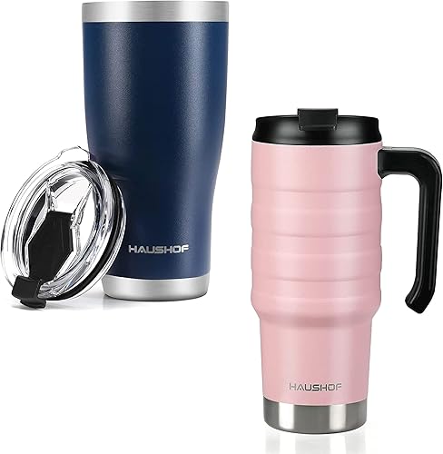 HAUSHOF Taza de viaje de 24 oz y vaso de 20 onzas