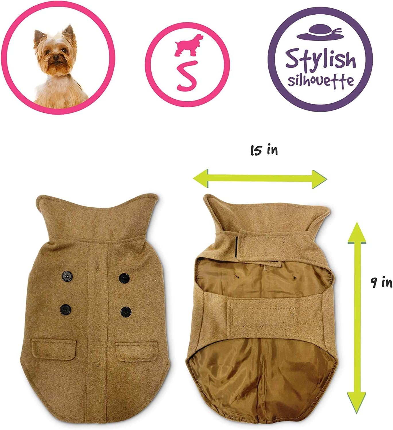 Pet Craft Supply Comfortable Stylish Soft Pea Coat Outdoor Jacket Sweater Clothes Warm Pup Dog Doggie Cat Shirt Winter Puppy Pajamas for Dogs