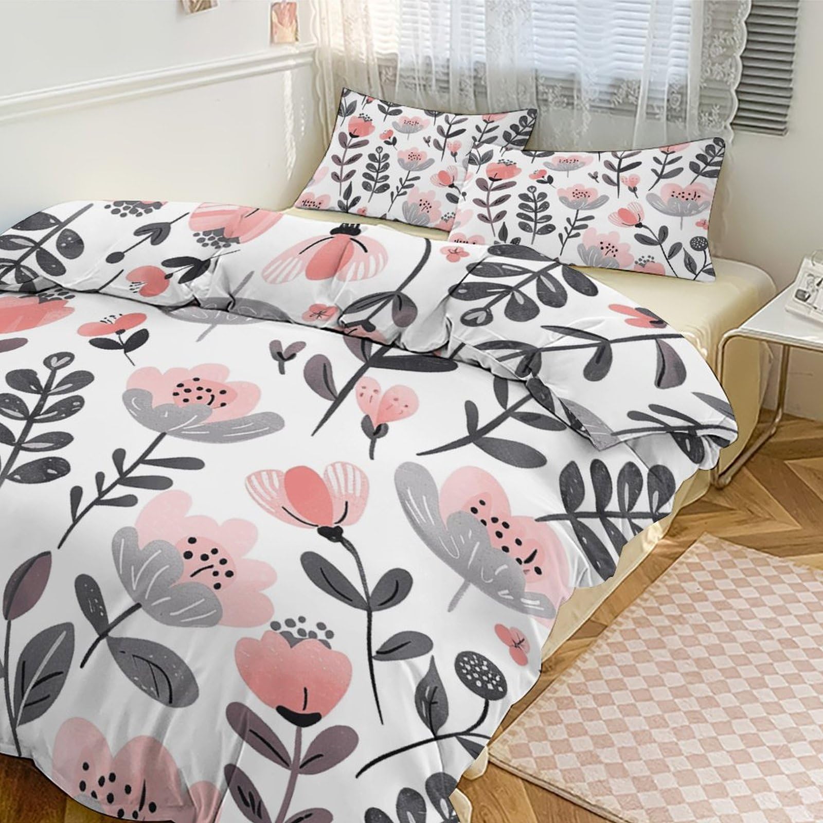 Parure de lit 3 pièces contre le froid couette grand lit épaisse imprimée
