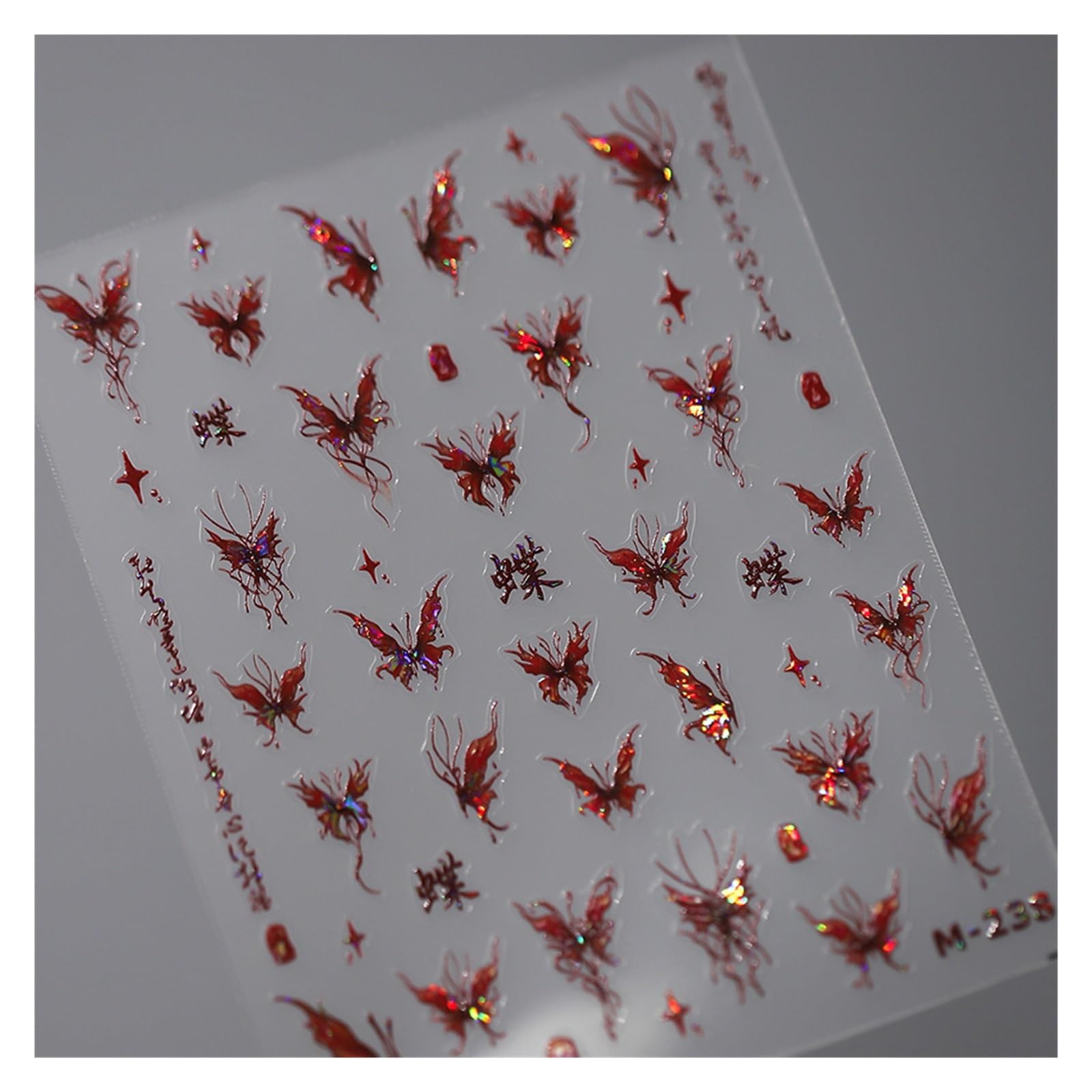 5 Pcs 5D Embossed Aurora Butterfly Nail Art Stickers Self Adhesive Decals for Nails Decoration DIY 3D Acrylic Supplies Parts(M238)