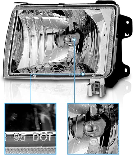 Miniatura 3 de AmeriLite Par de faros delanteros de repuesto para Nissan 1998-2000 Frontier / 2001 Xterra Crystal Clear - lado del pasajero y del conductor