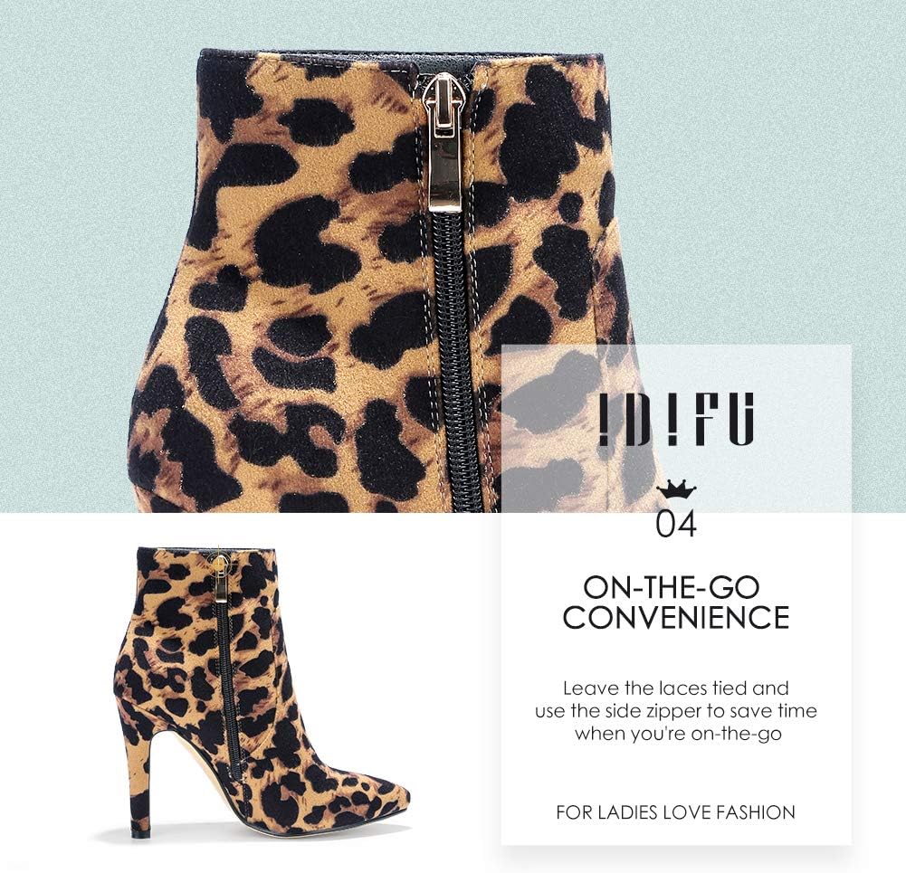 IDIFU Ankle Boots for Women High Heel Pointed Toe Boots Side Zipper Stiletto Booties - Image 6