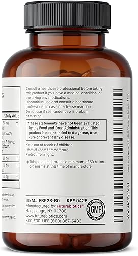 Miniatura 7 de Futurebiotics Probiótico para mujer 50 mil millones de UFC + prebiótico con arándano y D-manosa  Digestión, apoyo del tracto inmunitario y urinario,