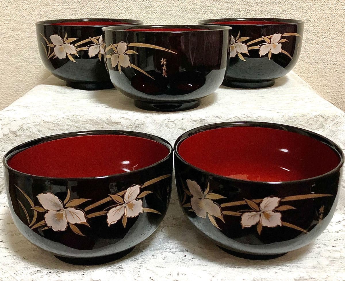 【桂由美】漆器　多様盆・お椀　10枚セット 和食器 宴会 イベント 誕生日 Amazon.co.jp: 桂由美 和食器 漆器 高級 お椀セット 正月 膳