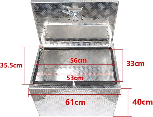 Miniatura 2 de labwork Caja de herramientas de aluminio de 24 pulgadas para camioneta, caja de herramientas de cama de camión, almacenamiento de herramientas con