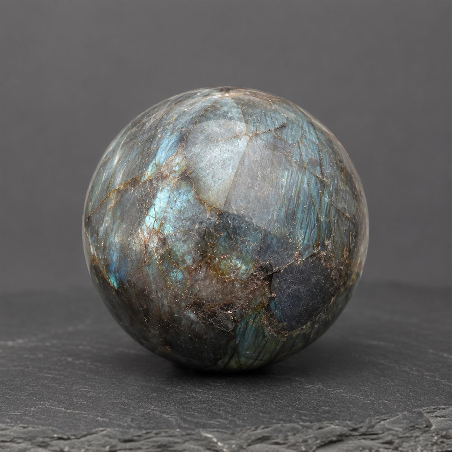 Labradorite Crystal Ball 2.4-2.8 inch with Stand Polished Sphere Home Decor | Labradorescence blue-green flash, Feng Shui meditation decor, healing energy stone, gift for... - Image 7