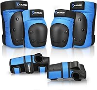 Vista 10 de Rodilleras, coderas, muñequeras para niños/adultos, juego de equipo protector 6 en 1 para patinaje en línea, patinaje sobre ruedas, patinete, BMX