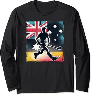 Field Hockey Men Australian Flag Australia Long Sleeve T-Shirt