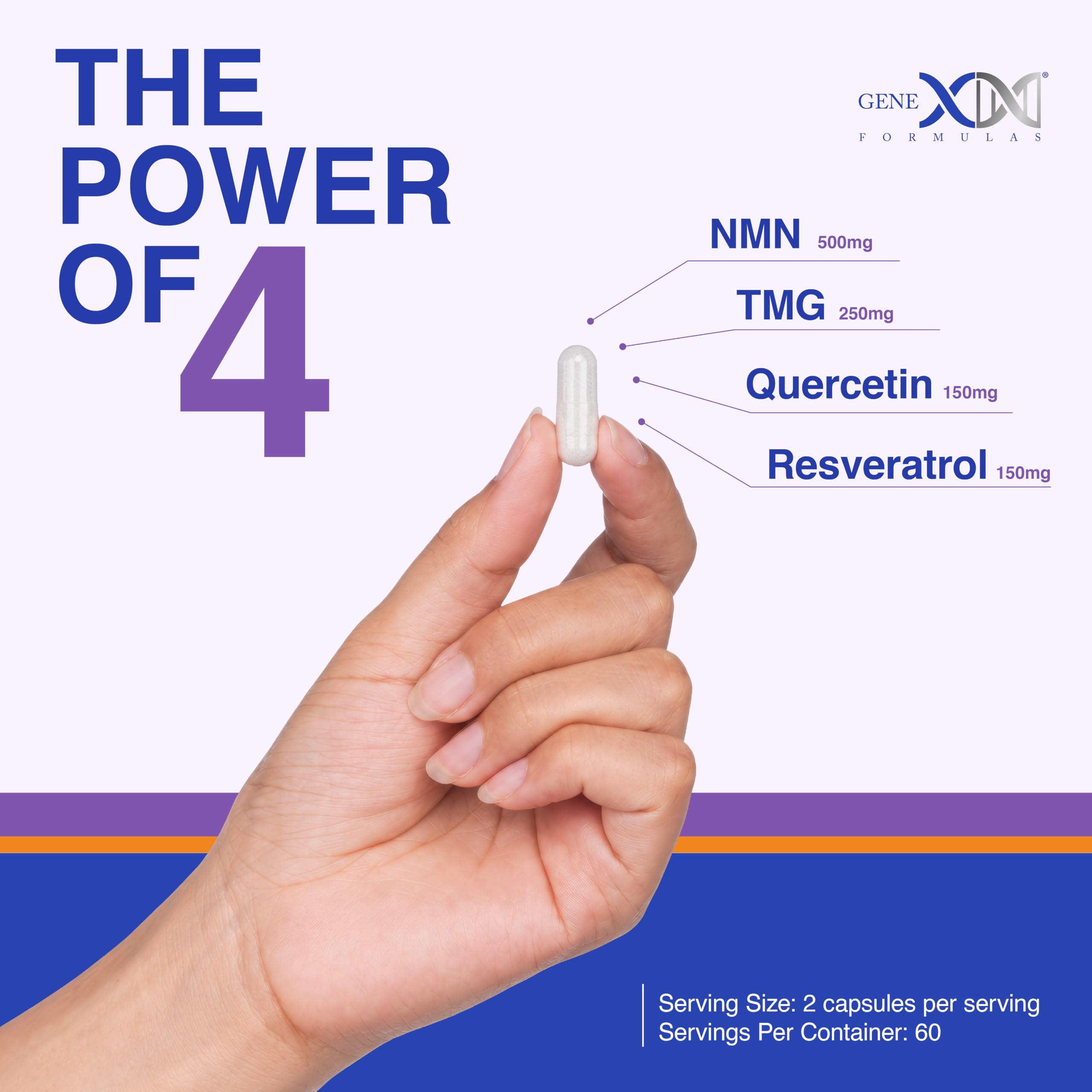 Genex Formulas NMN 1000mg 4-in-1 with TMG, Quercetin and Resveratrol — Amazon image 2