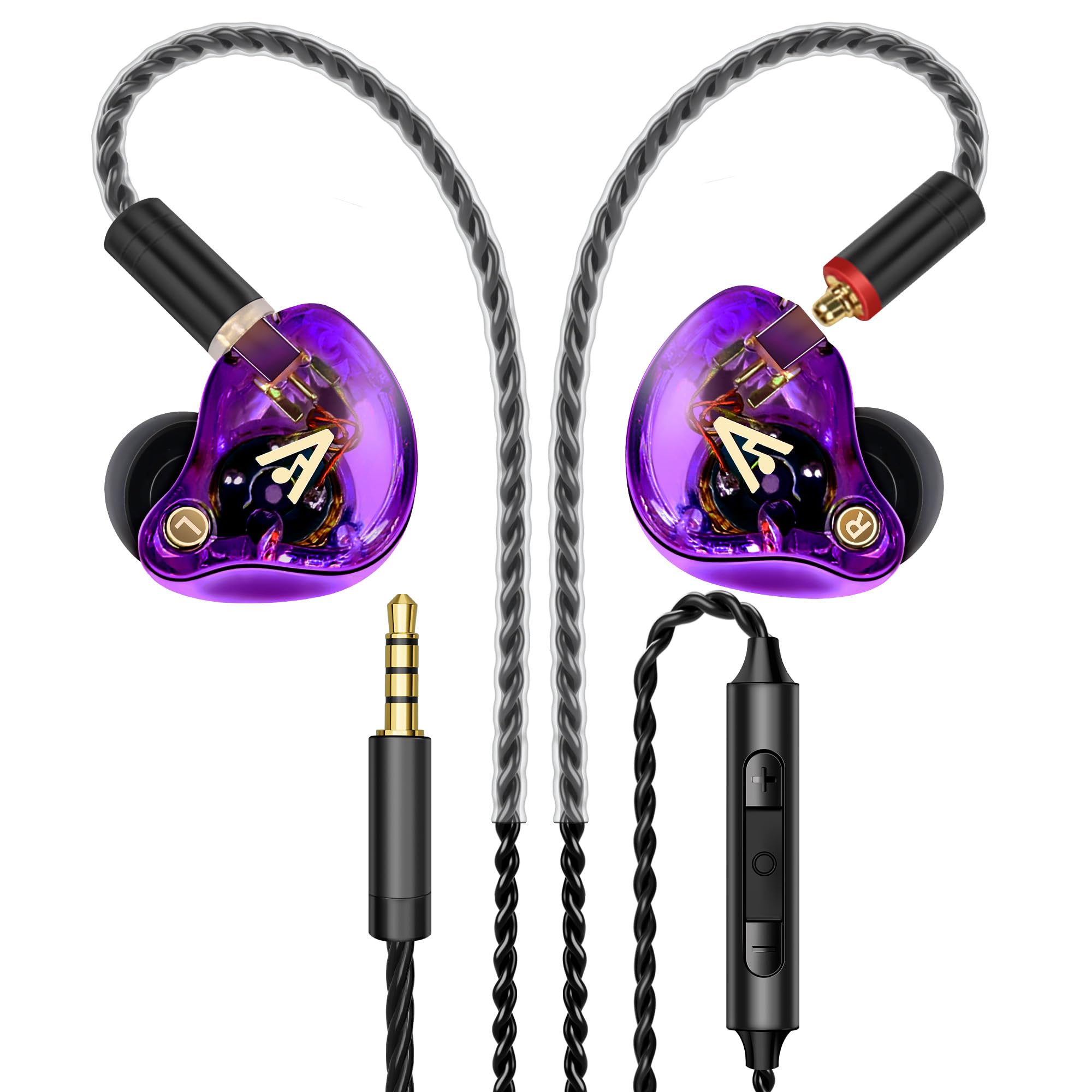 Audiovance Vibes 202M HiFi Wired Earbuds in-Ear Monitor Headphones with Mic