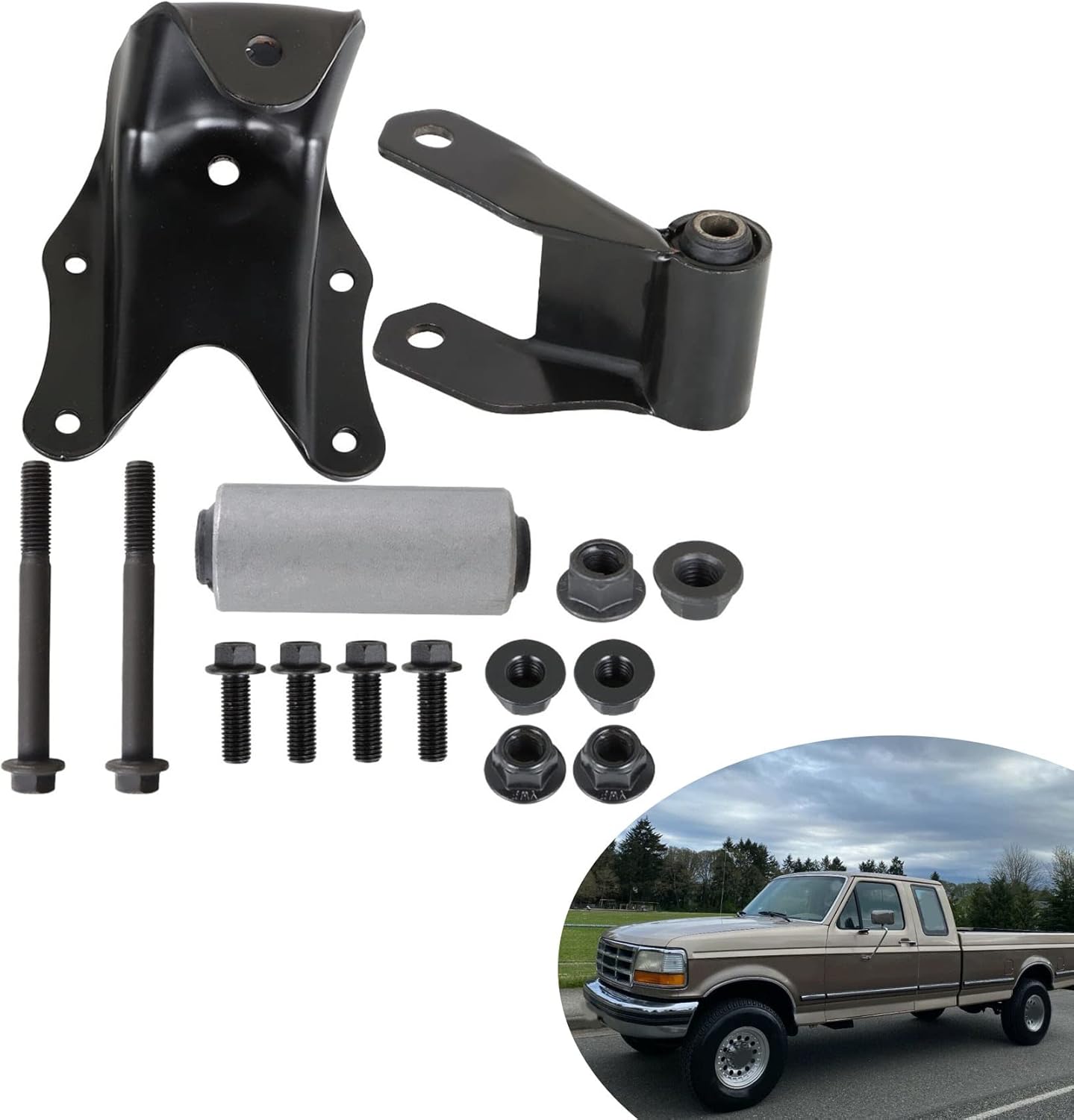 ANTUKO Rear Leaf Spring Shackle And Bracket Hanger Kit 722
