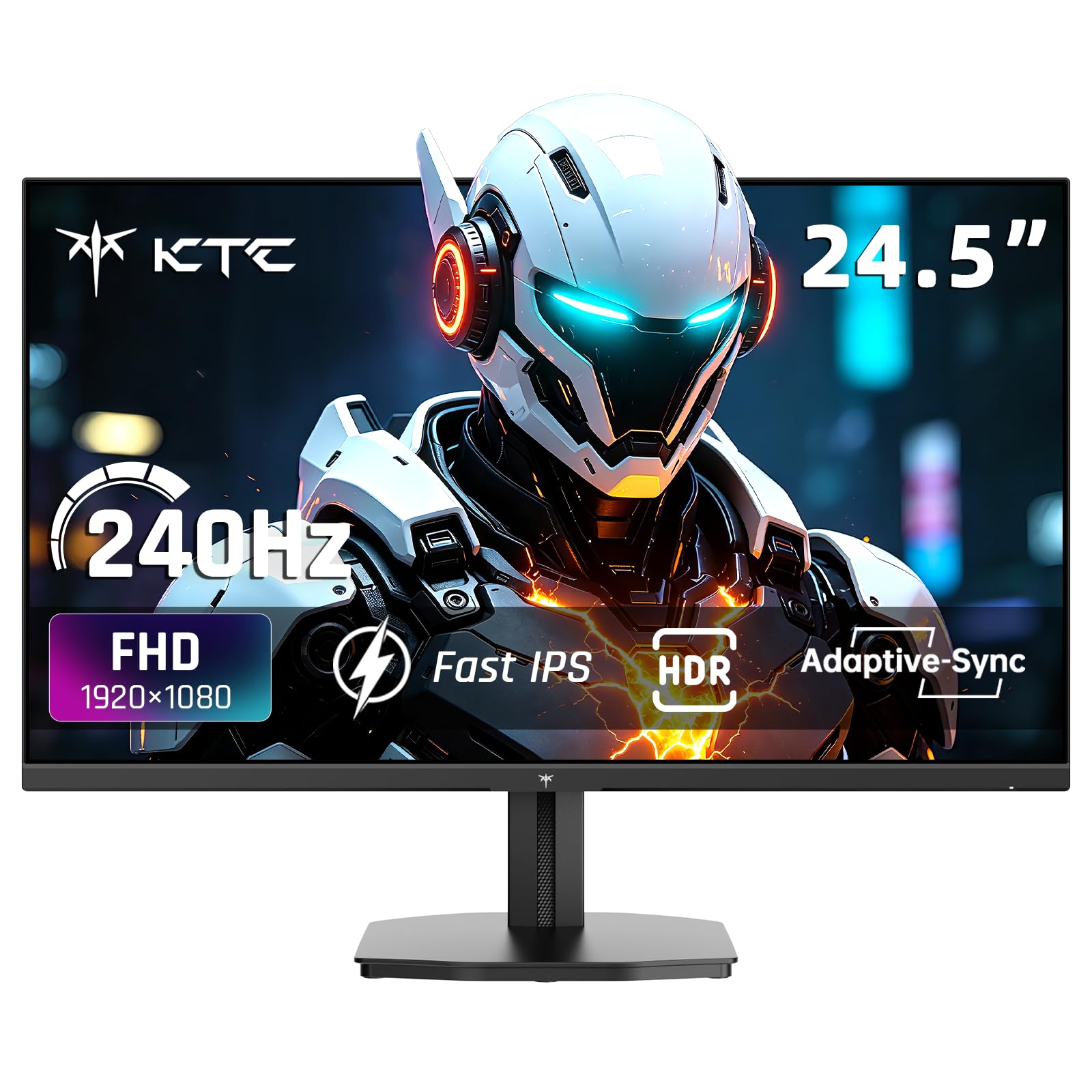 KTC 24.5 Inch 240Hz Gaming Monitor, FHD Fast IPS Computer Monitor H25T7-A | Adaptive Sync, HDR, 1080P 1ms PC Monitor with HDMI DP, Tilt Adjustment, VESA Support, Eye Care