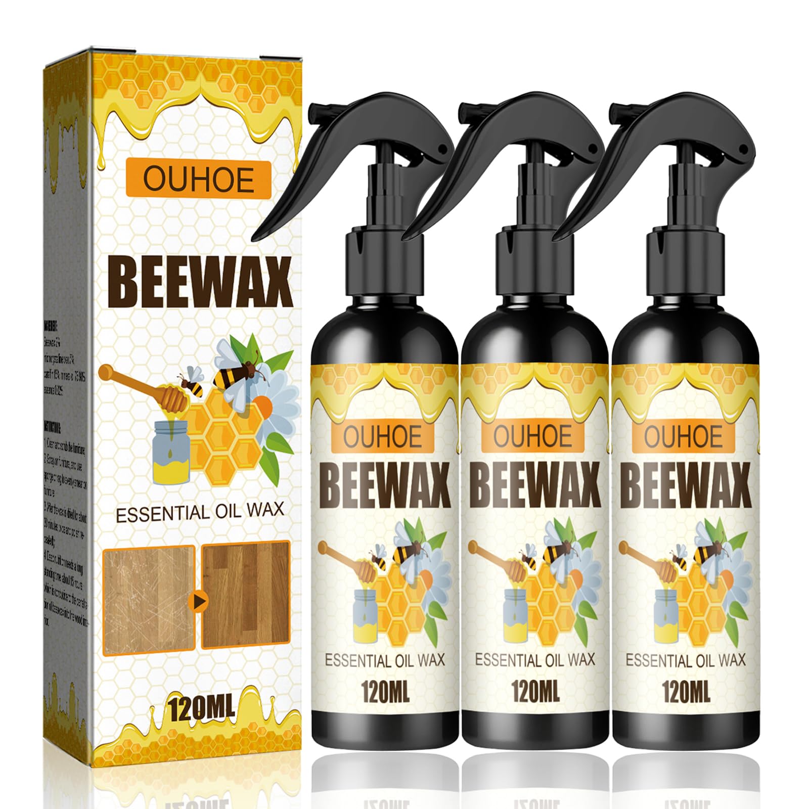 Natural Beeswax Spray, Beeswax Spray Cleaner, The Original Beeswax Spray Furniture Polish And Cleaner, Furniture Polish Spray