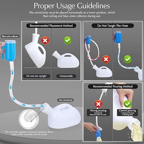 Miniatura 9 de Orinales portátiles para hombres, botella de orinal a prueba de derrames, reutilizable, botella de orina masculina, para campamento, inodoro,