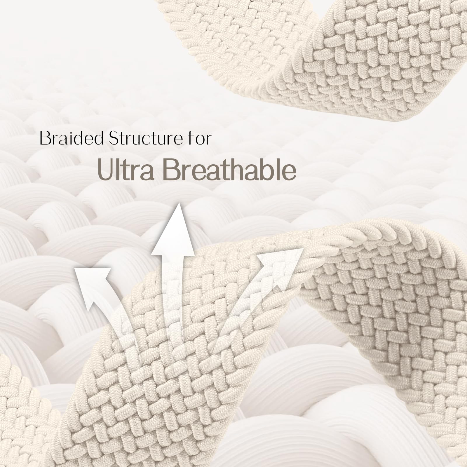 Magnetic Braided Band Compatible for Apple Watch Bands Women Men 40mm 44mm 42mm 46mm 41mm 45mm 38mm 49mm, Adjustable Stretchy Nylon Solo Loop for iWatch Series 11 10 9 8 7 6 5 4 SE Ultra 3 2 1 - 3