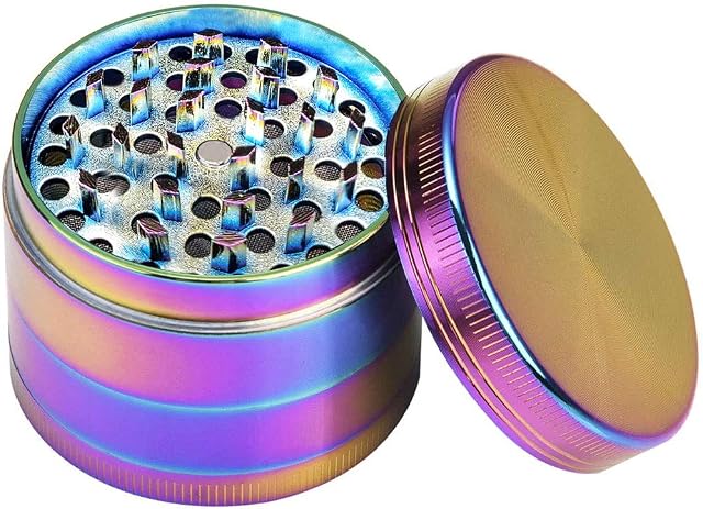 Grinder Platinum Grinders 4 Piece Metal Grinders, Zinc Magnetic Grind 2.05 inch (Rainbow)