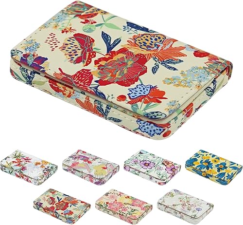 Miniatura 6 de Cartera con bloqueo de interferencia de radiofrecuencia, tarjetero de cuero minimalista para tarjetas de crédito comerciales, con cierre magnético,