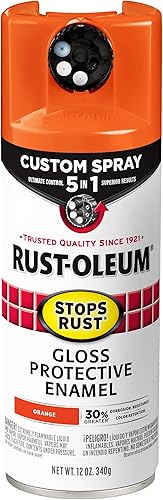 Vista 255 de Rust-Oleum 376885 Pintura en aerosol 5 en 1 personalizada para prevención del óxido, 12 onzas, transparente brillante