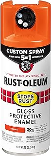 Rust-Oleum 376894 Stops Rust Custom Spray 5-in-1 Spray Paint, 12 oz, Gloss Orange, (Pack of 1)