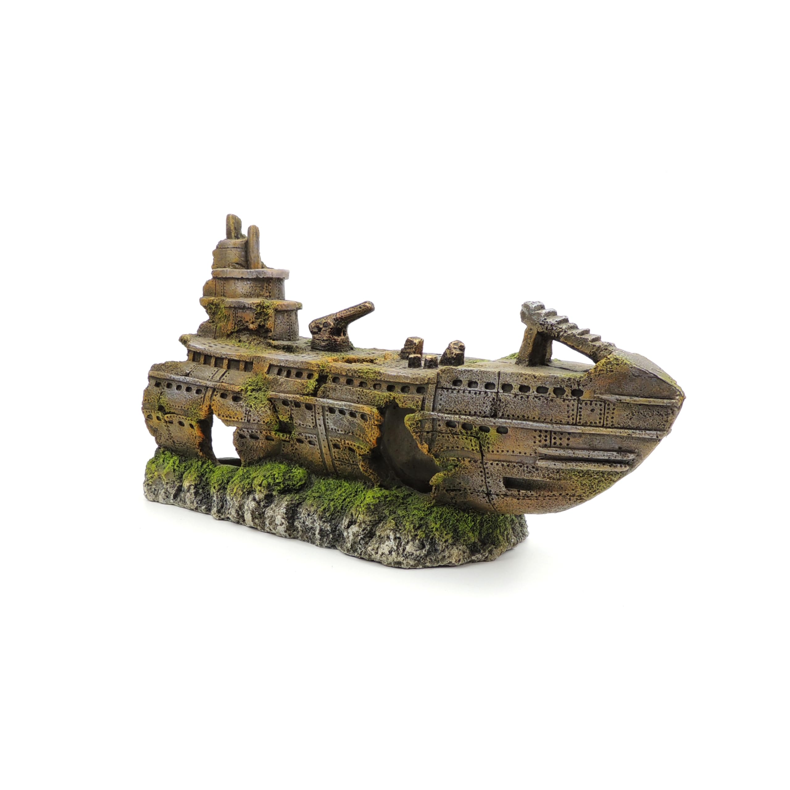 Classic Ornament Submarine Wreck Aquarium Ornament One Half