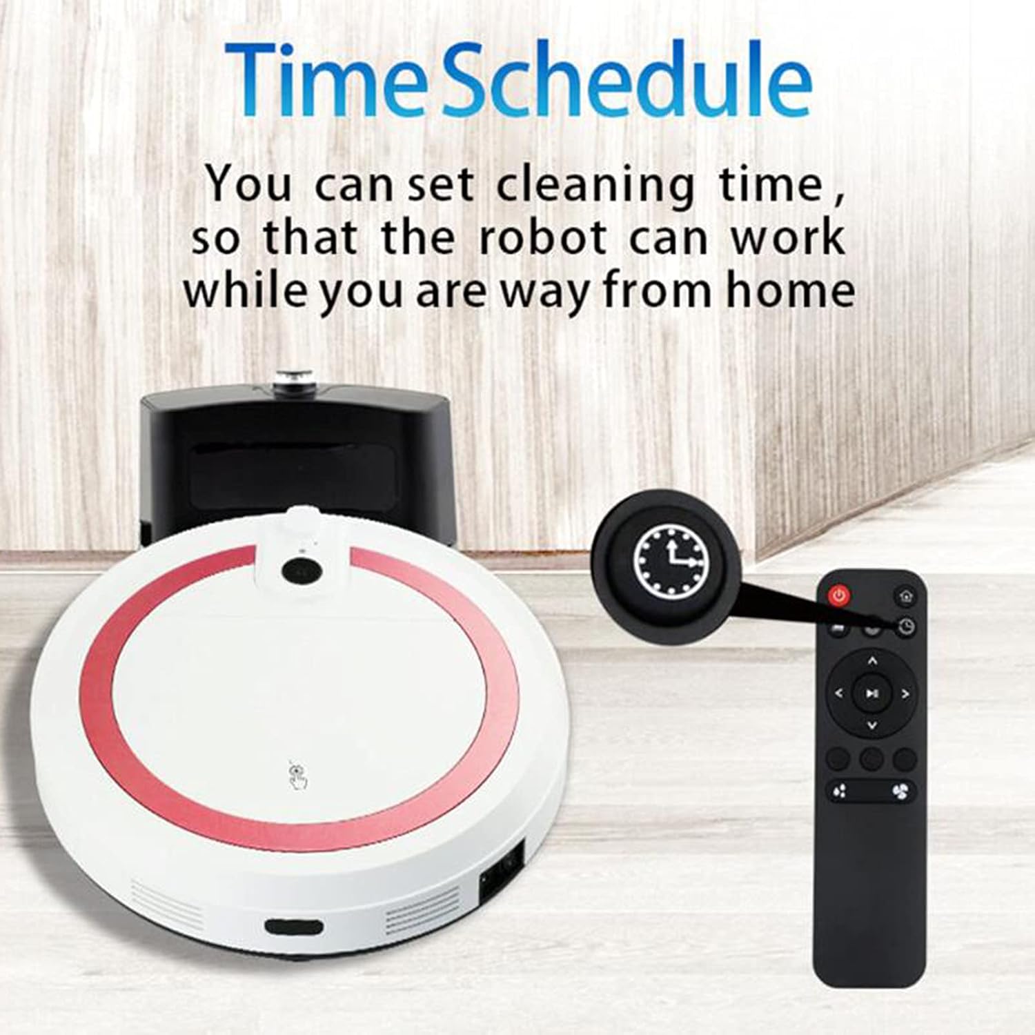 Robot Vacuum Cleaner with Mop Sweep and Mop 4 Cleaning Modes Cleaning Automatic Anti-Drop&Collision Self-Charging Super-Thin Suction Quiet Remote Control