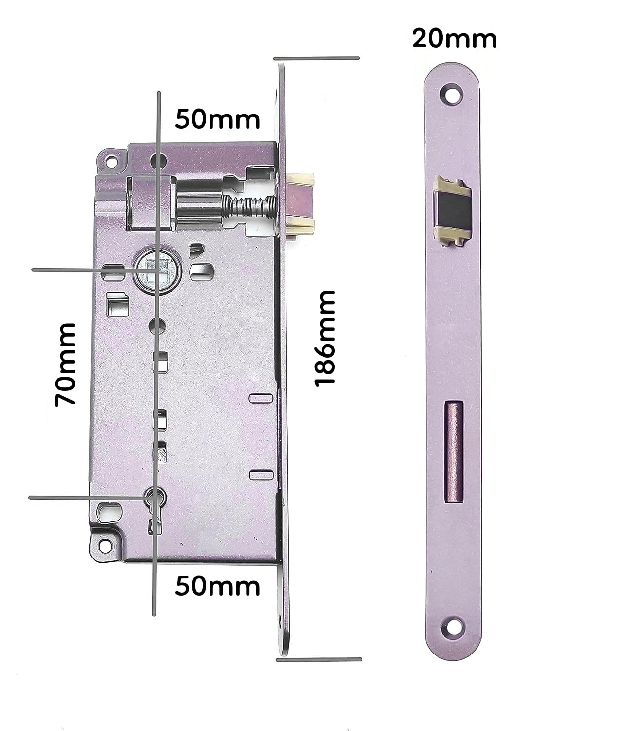 bricoleva.it Interior Door Lock, Lock for Door Door Locks with or without Key (Patent Lock, Satin Chrome) - Image 3