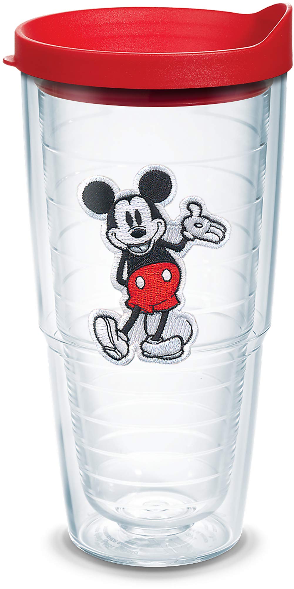 Gobelet isotherme avec couvercle Tervis 24oz transparent rouge noir en Tritan résistant