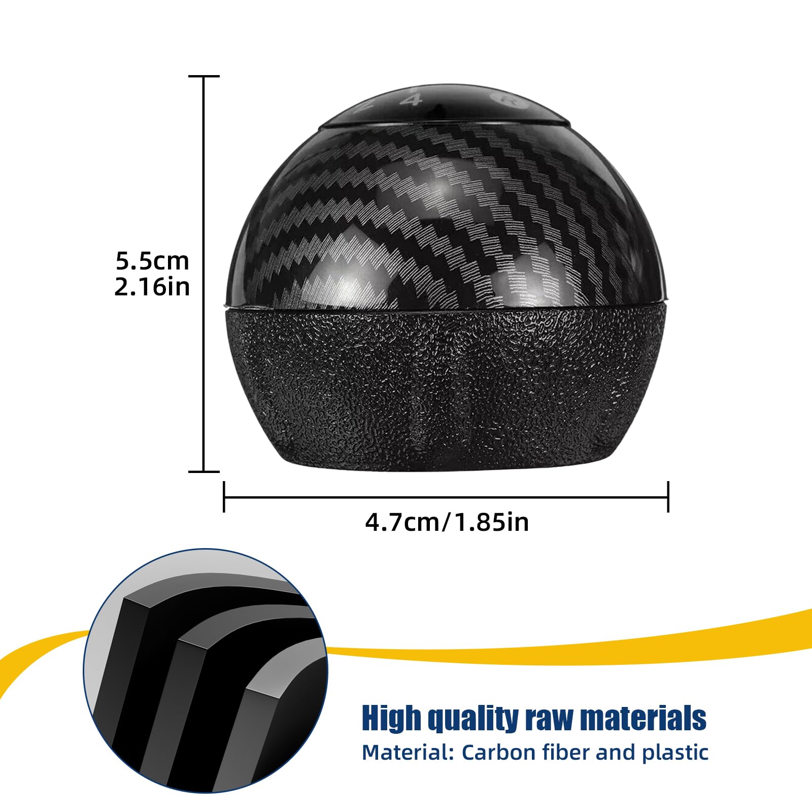Pomello del cambio a 5 marce, compatibile con 500 2007-2018 500C 2007-2018