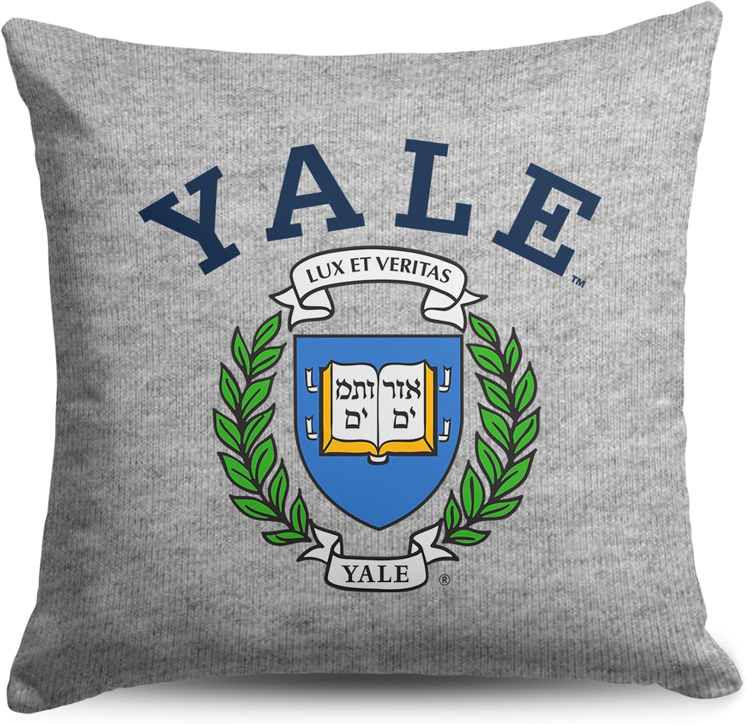 Northwest NCAA Yale Bulldogs Seal Ivy League Sweatshirt Pillow, 16x16 inches, Lockup Design