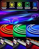 KEIUROT Bande LED Intérieur Auto avec APP Lumiere LED Interieur Voiture Lumière de sous-éclairage de Voiture Améliorée Fort Kits Musicale Lumière au Néon 1 en 1 110cm - 4